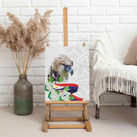 Philippines Eagle and Sampaguita Flowers Canvas Wall Art Polynesian Pattern LT9 - Wonder Print Shop