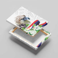 Philippines Eagle and Sampaguita Flowers Canvas Wall Art Polynesian Pattern LT9 - Wonder Print Shop