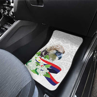 Philippines Eagle and Sampaguita Flowers Car Mats Polynesian Pattern LT9 - Wonder Print Shop