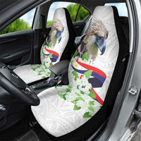 Philippines Eagle and Sampaguita Flowers Car Seat Cover Polynesian Pattern LT9 - Wonder Print Shop