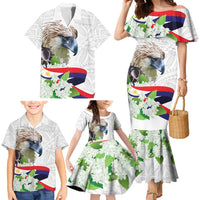 Philippines Eagle and Sampaguita Flowers Family Matching Mermaid Dress and Hawaiian Shirt Polynesian Pattern LT9 - Wonder Print Shop
