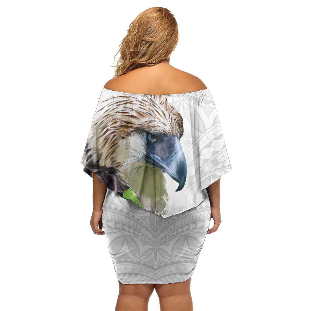 Philippines Eagle and Sampaguita Flowers Family Matching Off Shoulder Short Dress and Hawaiian Shirt Polynesian Pattern LT9 - Wonder Print Shop