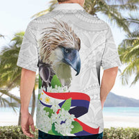 Philippines Eagle and Sampaguita Flowers Hawaiian Shirt Polynesian Pattern - Wonder Print Shop