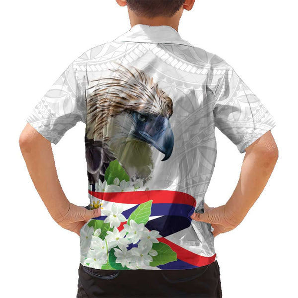 Custom Ghana Kid Hawaiian Shirt with Cross of Saint George and Tawny Eagles LT01