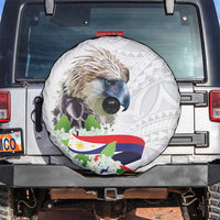 Philippines Eagle and Sampaguita Flowers Spare Tire Cover Polynesian Pattern - Wonder Print Shop