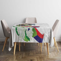 Philippines Eagle and Sampaguita Flowers Tablecloth Polynesian Pattern - Wonder Print Shop