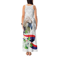Philippines Eagle and Sampaguita Flowers Tank Maxi Dress Polynesian Pattern - Wonder Print Shop