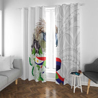 Philippines Eagle and Sampaguita Flowers Window Curtain Polynesian Pattern - Wonder Print Shop