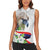 Philippines Eagle and Sampaguita Flowers Women Sleeveless Polo Shirt Polynesian Pattern - Wonder Print Shop