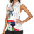 Philippines Eagle and Sampaguita Flowers Women Sleeveless Polo Shirt Polynesian Pattern - Wonder Print Shop