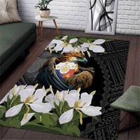 Philippines Eagle with Coat Of Arm Area Rug Simple Sampaguita Jasmine LT9 - Wonder Print Shop