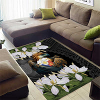 Philippines Eagle with Coat Of Arm Area Rug Simple Sampaguita Jasmine LT9 - Wonder Print Shop