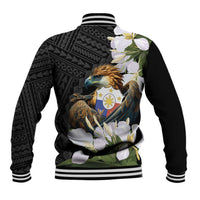 Philippines Eagle with Coat Of Arm Baseball Jacket Simple Sampaguita Jasmine LT9 - Wonder Print Shop