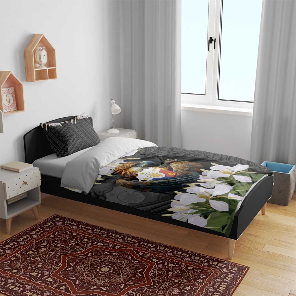 Philippines Eagle with Coat Of Arm Bedding Set Simple Sampaguita Jasmine LT9 - Wonder Print Shop