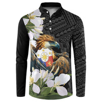 Philippines Eagle with Coat Of Arm Button Sweatshirt Simple Sampaguita Jasmine LT9 - Wonder Print Shop
