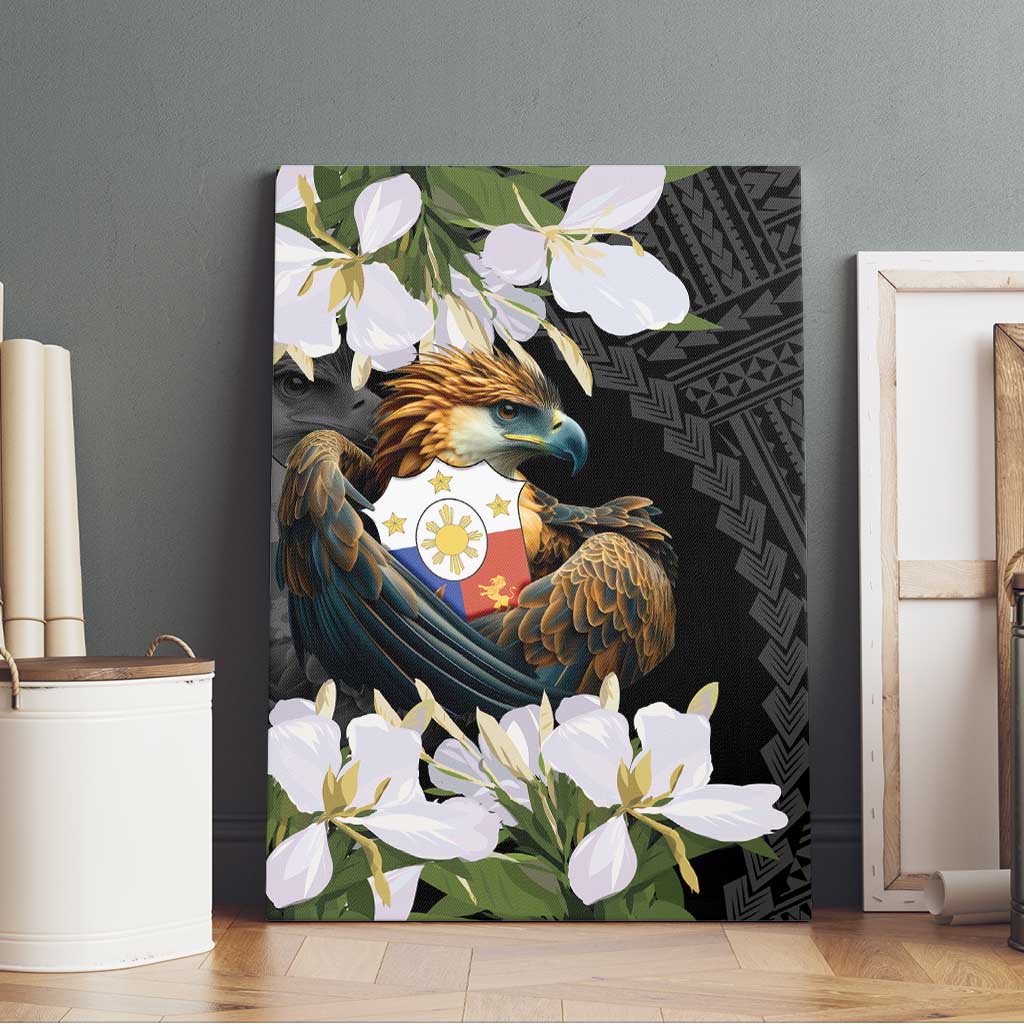 Philippines Eagle with Coat Of Arm Canvas Wall Art Simple Sampaguita Jasmine LT9 - Wonder Print Shop