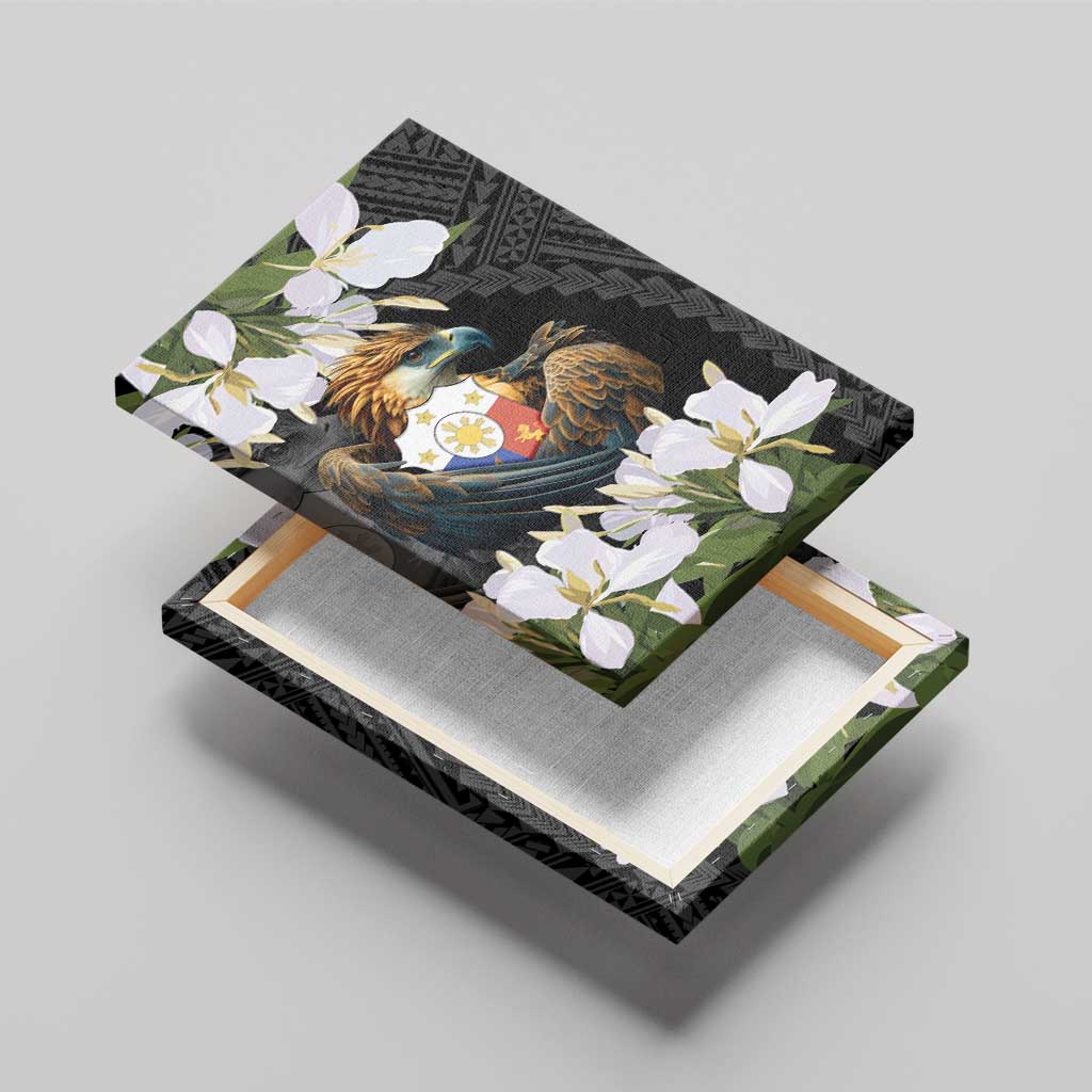Philippines Eagle with Coat Of Arm Canvas Wall Art Simple Sampaguita Jasmine LT9 - Wonder Print Shop