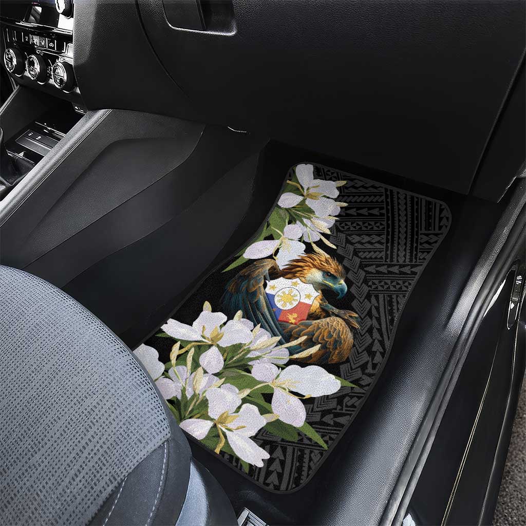 Philippines Eagle with Coat Of Arm Car Mats Simple Sampaguita Jasmine LT9 - Wonder Print Shop