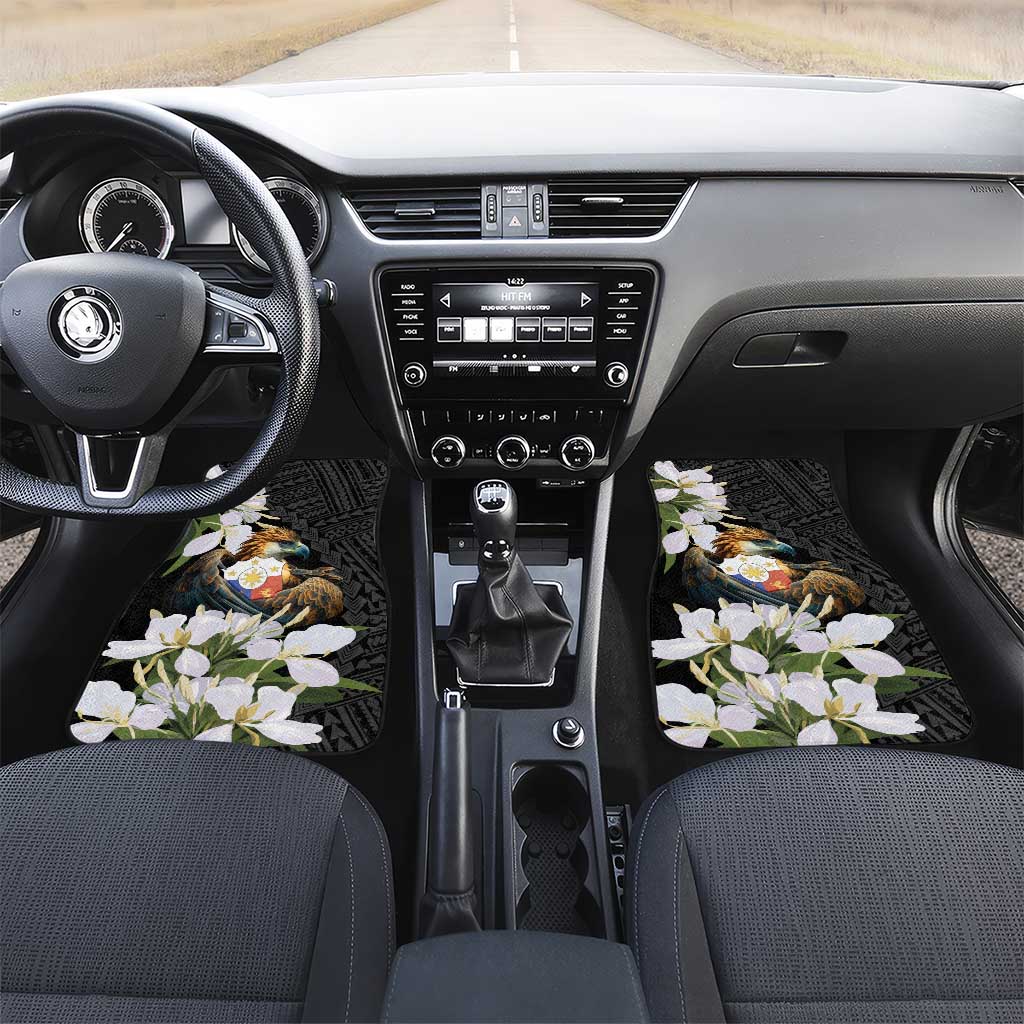 Philippines Eagle with Coat Of Arm Car Mats Simple Sampaguita Jasmine LT9 - Wonder Print Shop