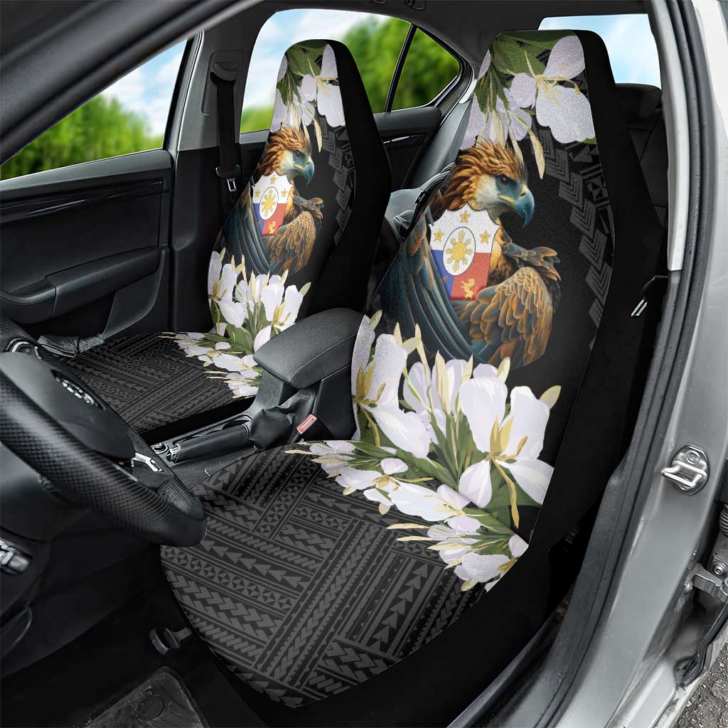 Philippines Eagle with Coat Of Arm Car Seat Cover Simple Sampaguita Jasmine LT9 - Wonder Print Shop
