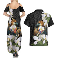 Philippines Eagle with Coat Of Arm Couples Matching Summer Maxi Dress and Hawaiian Shirt Simple Sampaguita Jasmine LT9 - Wonder Print Shop