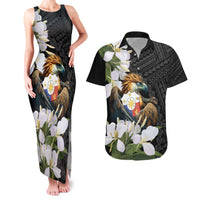 Philippines Eagle with Coat Of Arm Couples Matching Tank Maxi Dress and Hawaiian Shirt Simple Sampaguita Jasmine LT9 - Wonder Print Shop