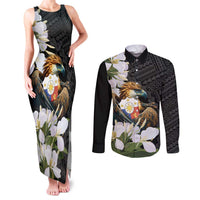 Philippines Eagle with Coat Of Arm Couples Matching Tank Maxi Dress and Long Sleeve Button Shirt Simple Sampaguita Jasmine LT9 - Wonder Print Shop