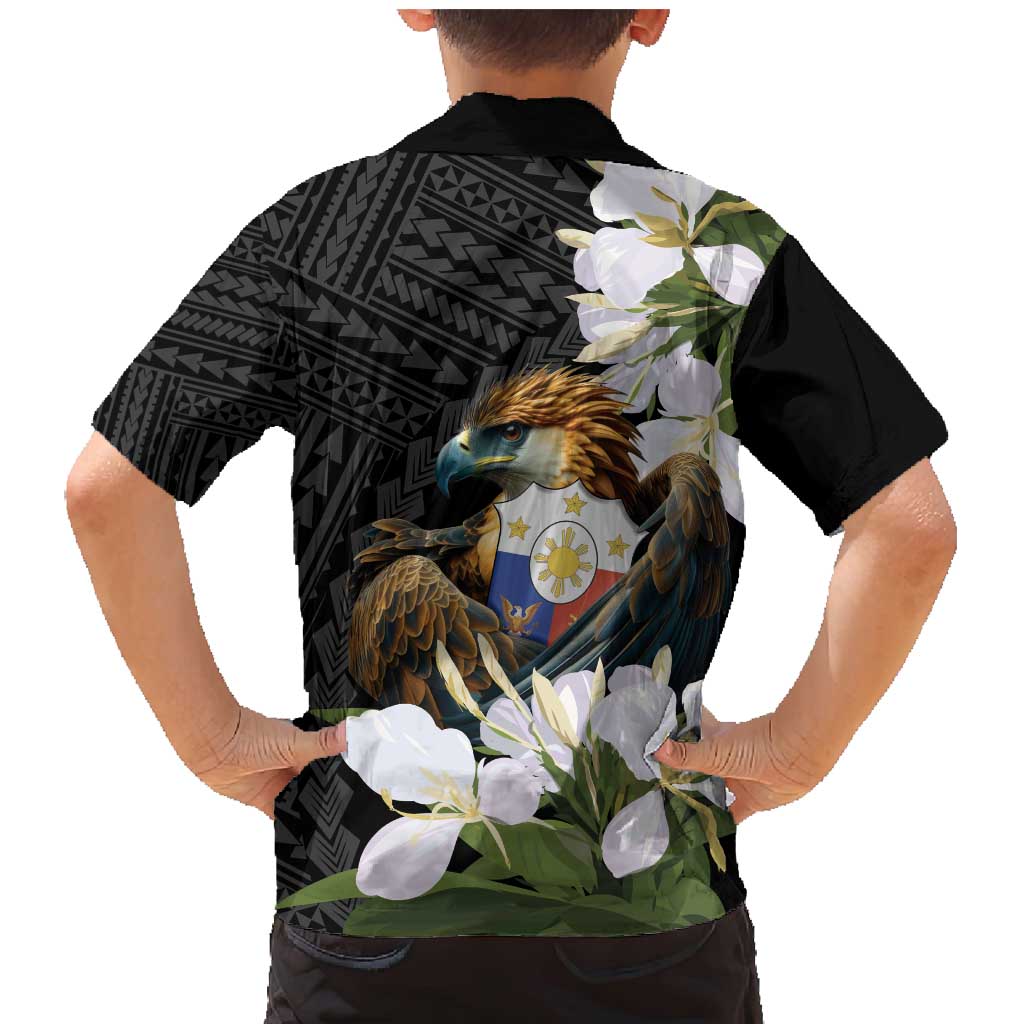 Philippines Eagle with Coat Of Arm Family Matching Mermaid Dress and Hawaiian Shirt Simple Sampaguita Jasmine LT9 - Wonder Print Shop