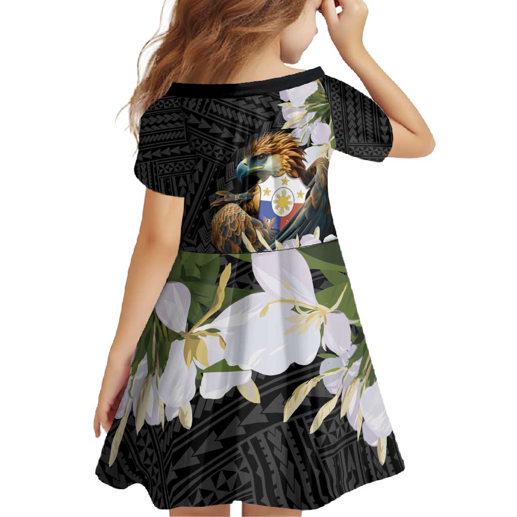 Philippines Eagle with Coat Of Arm Family Matching Off Shoulder Maxi Dress and Hawaiian Shirt Simple Sampaguita Jasmine LT9 - Wonder Print Shop