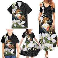 Philippines Eagle with Coat Of Arm Family Matching Summer Maxi Dress and Hawaiian Shirt Simple Sampaguita Jasmine - Wonder Print Shop