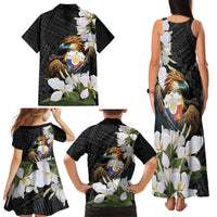 Philippines Eagle with Coat Of Arm Family Matching Tank Maxi Dress and Hawaiian Shirt Simple Sampaguita Jasmine - Wonder Print Shop