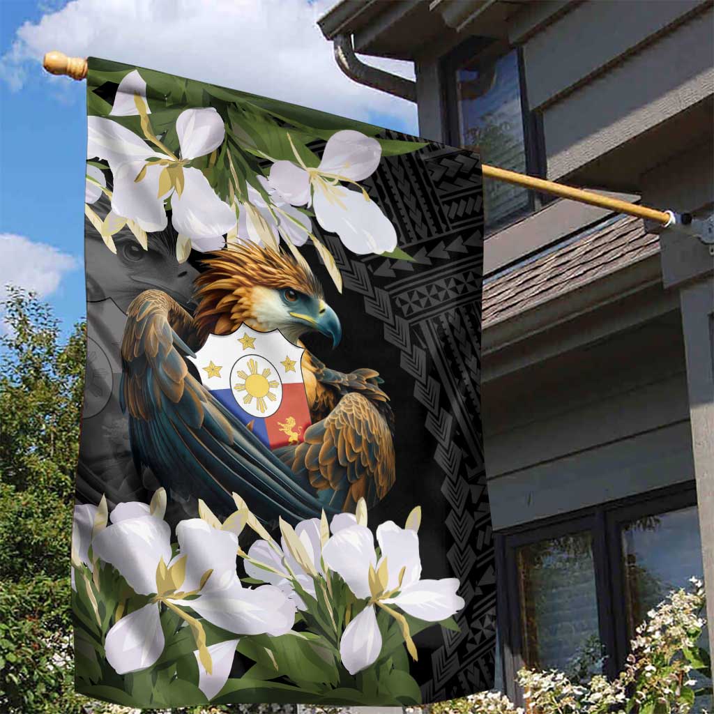 Philippines Eagle with Coat Of Arm Garden Flag Simple Sampaguita Jasmine - Wonder Print Shop