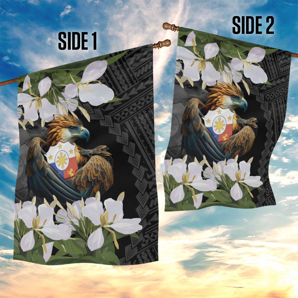 Philippines Eagle with Coat Of Arm Garden Flag Simple Sampaguita Jasmine - Wonder Print Shop