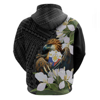 Philippines Eagle with Coat Of Arm Hoodie Simple Sampaguita Jasmine - Wonder Print Shop