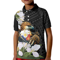Philippines Eagle with Coat Of Arm Kid Polo Shirt Simple Sampaguita Jasmine - Wonder Print Shop