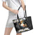 Philippines Eagle with Coat Of Arm Leather Tote Bag Simple Sampaguita Jasmine - Wonder Print Shop