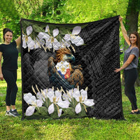 Philippines Eagle with Coat Of Arm Quilt Simple Sampaguita Jasmine - Wonder Print Shop