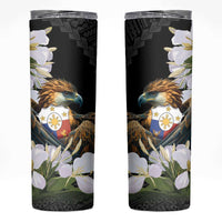 Philippines Eagle with Coat Of Arm Skinny Tumbler Simple Sampaguita Jasmine - Wonder Print Shop