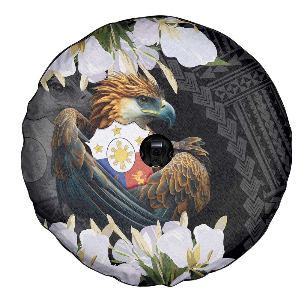 Philippines Eagle with Coat Of Arm Spare Tire Cover Simple Sampaguita Jasmine - Wonder Print Shop