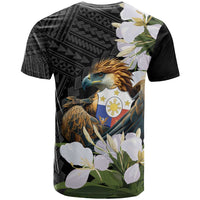 Philippines Eagle with Coat Of Arm T Shirt Simple Sampaguita Jasmine - Wonder Print Shop