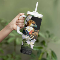 Philippines Eagle with Coat Of Arm Tumbler With Handle Simple Sampaguita Jasmine - Wonder Print Shop