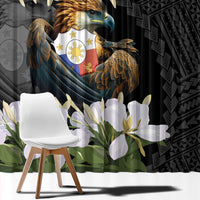 Philippines Eagle with Coat Of Arm Window Curtain Simple Sampaguita Jasmine - Wonder Print Shop