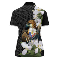 Philippines Eagle with Coat Of Arm Women Polo Shirt Simple Sampaguita Jasmine - Wonder Print Shop
