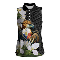 Philippines Eagle with Coat Of Arm Women Sleeveless Polo Shirt Simple Sampaguita Jasmine - Wonder Print Shop