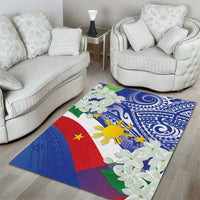 Philippines Flag Area Rug Sampaguita Jasmine with Polynesian Tribal LT9 - Wonder Print Shop