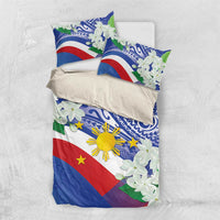 Philippines Flag Bedding Set Sampaguita Jasmine with Polynesian Tribal LT9 - Wonder Print Shop