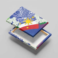 Philippines Flag Canvas Wall Art Sampaguita Jasmine with Polynesian Tribal LT9 - Wonder Print Shop