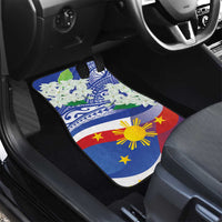 Philippines Flag Car Mats Sampaguita Jasmine with Polynesian Tribal LT9 - Wonder Print Shop