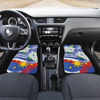 Philippines Flag Car Mats Sampaguita Jasmine with Polynesian Tribal LT9 - Wonder Print Shop