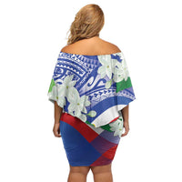 Philippines Flag Family Matching Off Shoulder Short Dress and Hawaiian Shirt Sampaguita Jasmine with Polynesian Tribal LT9 - Wonder Print Shop